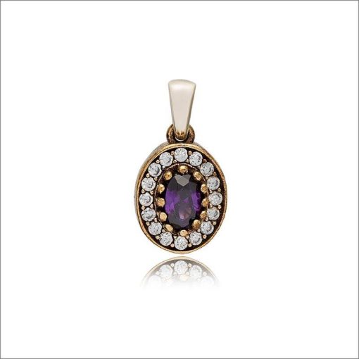 Oval qaşlı orijinal gümüş kulon - Image 11