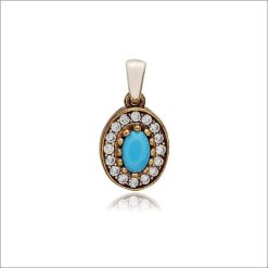 Oval qaşlı orijinal gümüş kulon