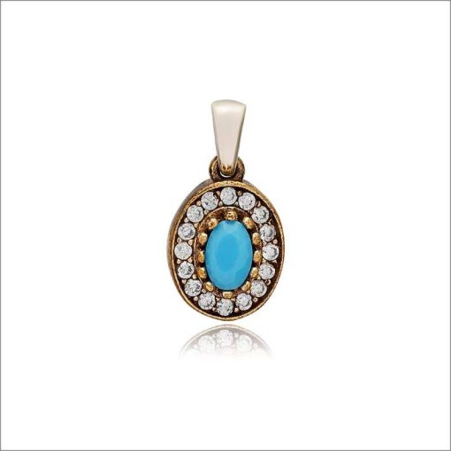 Oval qaşlı orijinal gümüş kulon